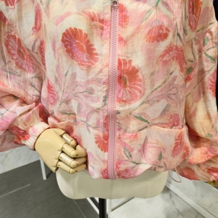 루즈핏 컬러플라워 집업점퍼