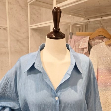 긴팔 카라 루즈핏 셔츠