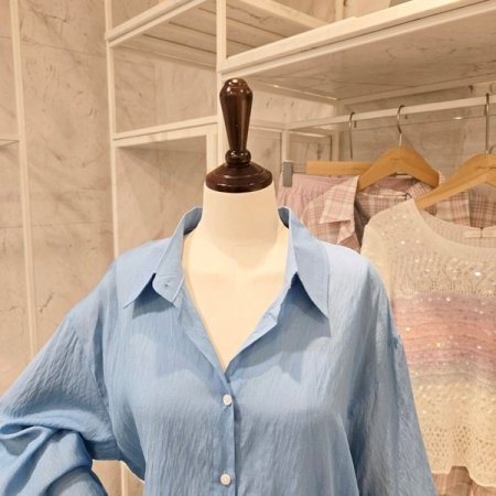 긴팔 카라 루즈핏 셔츠