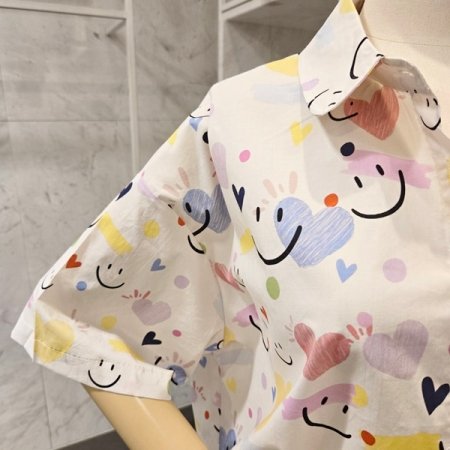 스마일 하트 카라 셔츠