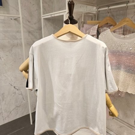 영문 배색 티셔츠