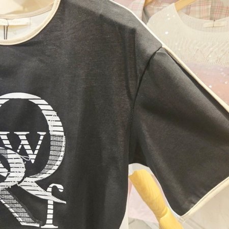 영문 배색 티셔츠