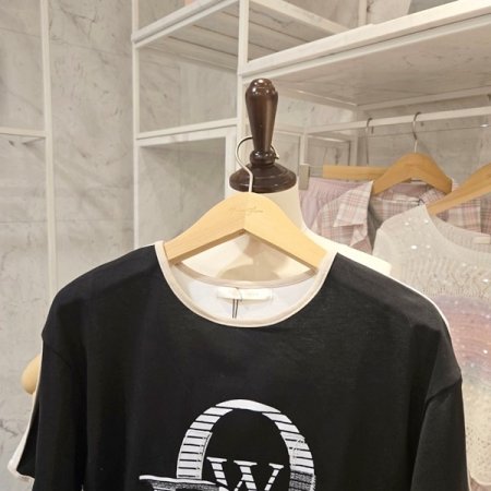 영문 배색 티셔츠