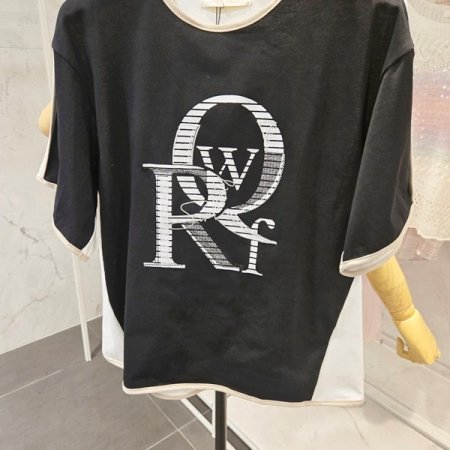 영문 배색 티셔츠