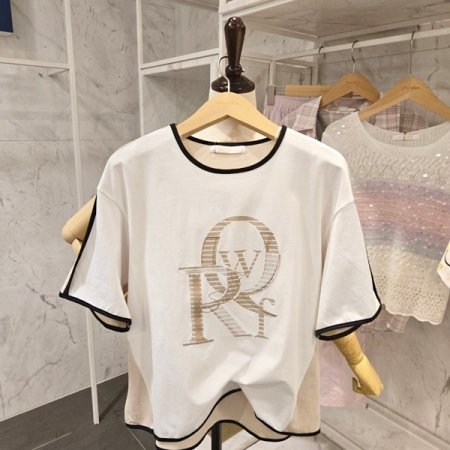 영문 배색 티셔츠