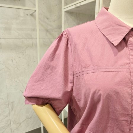 무지 반팔 카라 셔츠