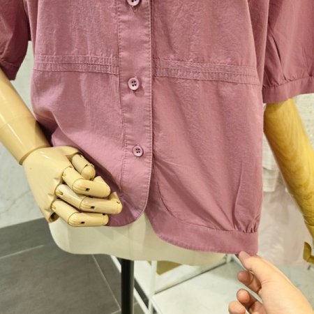 무지 반팔 카라 셔츠