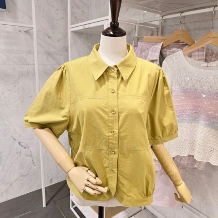 무지 반팔 카라 셔츠