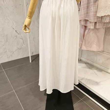 벨트 린넨혼방 스커트