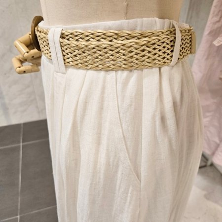 벨트 린넨혼방 스커트