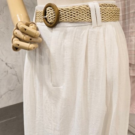 벨트 린넨혼방 스커트
