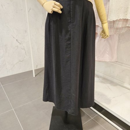 벨트 린넨혼방 스커트