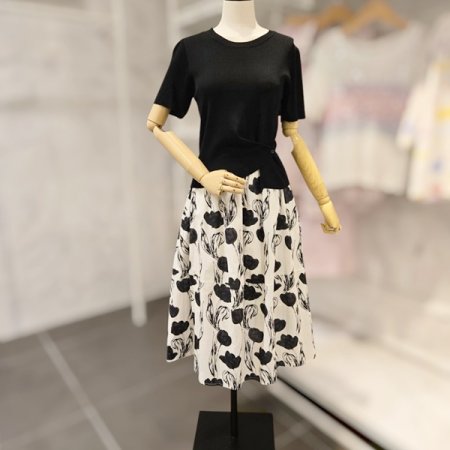 골지니트 플라워스커트 세트