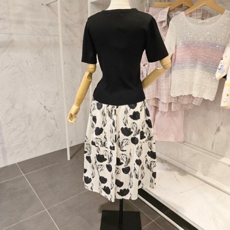 골지니트 플라워스커트 세트