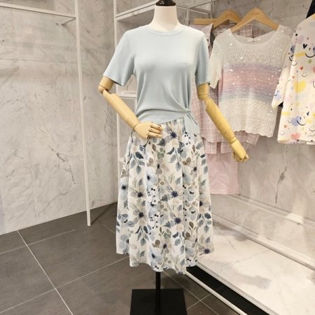 골지니트 플라워스커트 세트