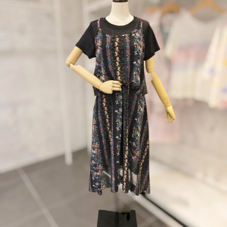 쉬폰 배색 원피스