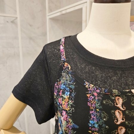 쉬폰 배색 원피스