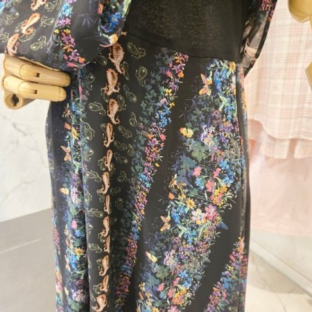 쉬폰 배색 원피스