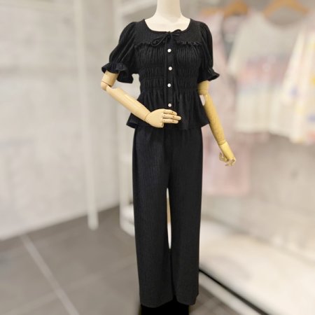 셔링 퍼프 투피스