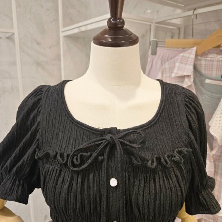 셔링 퍼프 투피스