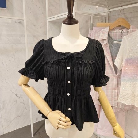 셔링 퍼프 투피스