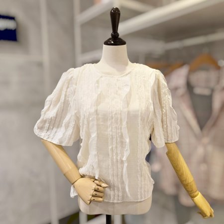 물결 러플 블라우스