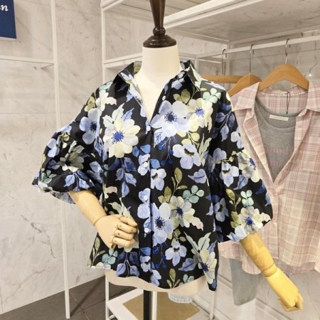 퍼프 벌룬소매 셔츠