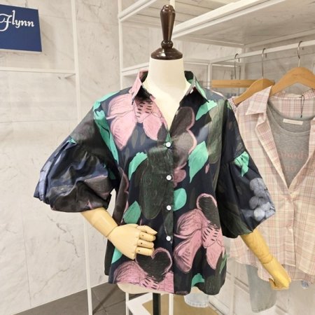 퍼프 벌룬소매 셔츠