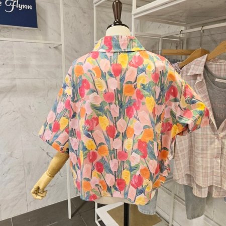 튤립 카라 셔츠
