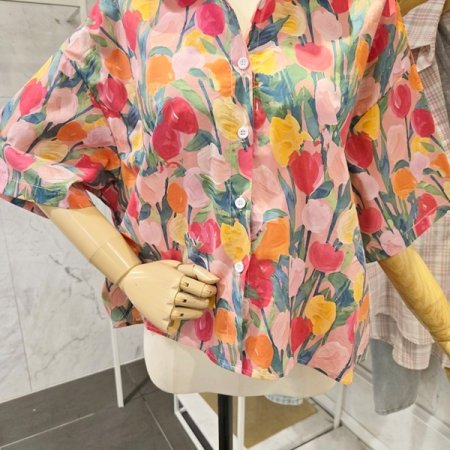 튤립 카라 셔츠