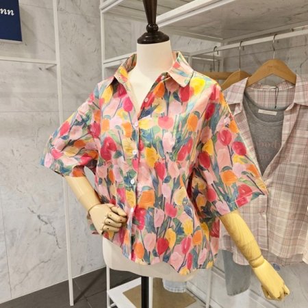 튤립 카라 셔츠