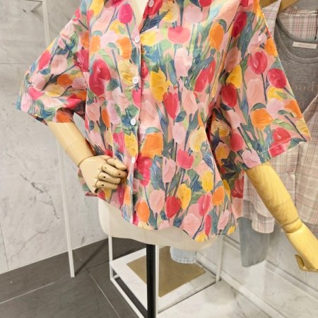 튤립 카라 셔츠