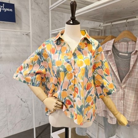 튤립 카라 셔츠