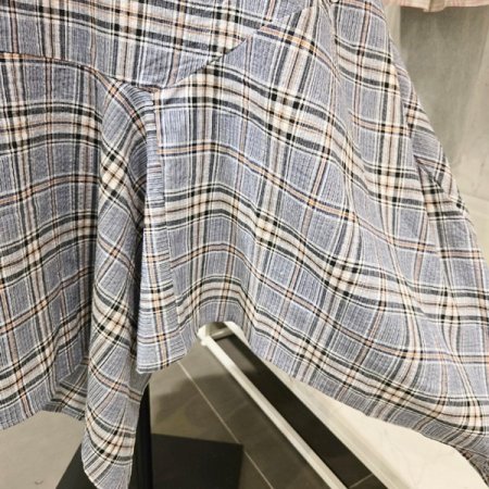 사선 체크 뷔스티에 원피스