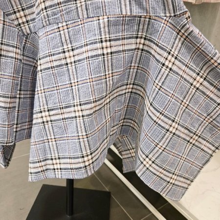 사선 체크 뷔스티에 원피스