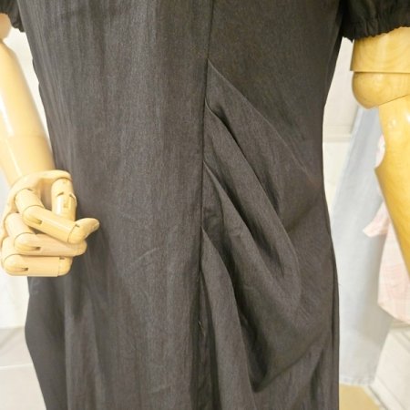 브이넥 퍼프소매 원피스