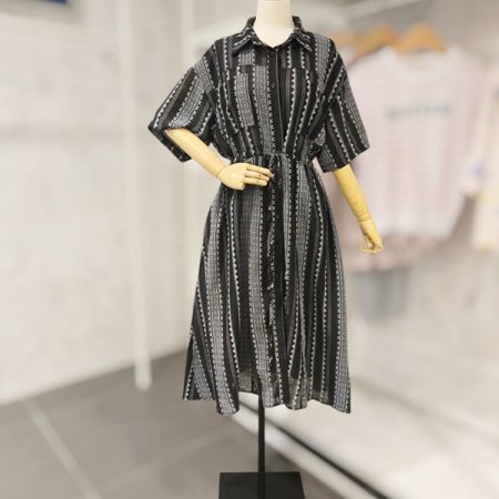 양포켓 카라 스트링 원피스