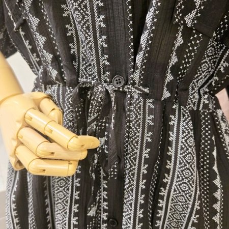 양포켓 카라 스트링 원피스