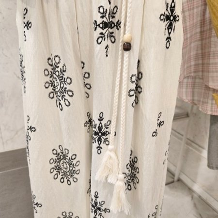 태슬 끈 와이드 팬츠