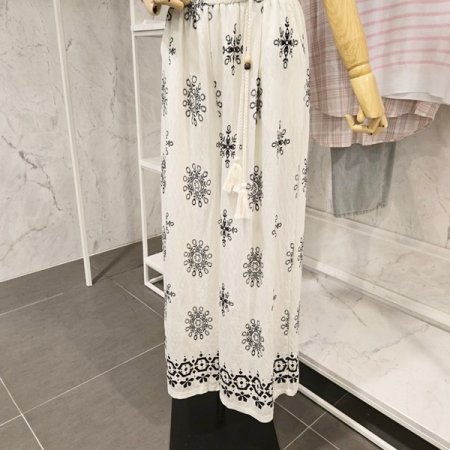 태슬 끈 와이드 팬츠