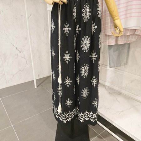 태슬 끈 와이드 팬츠