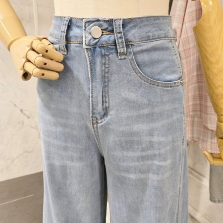 데님 통 와이드 팬츠