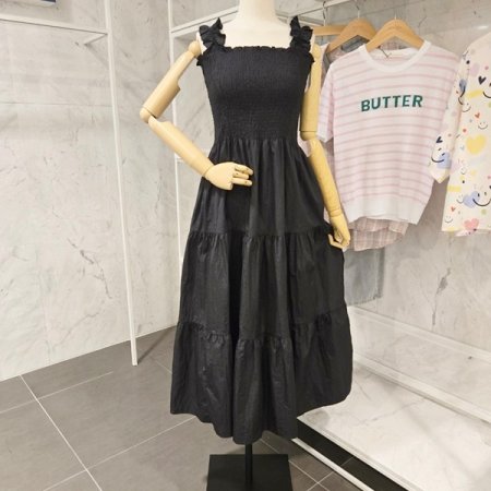 스모크 셔링 원피스