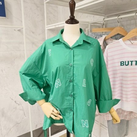 알파벳 카라 스트링 셔츠