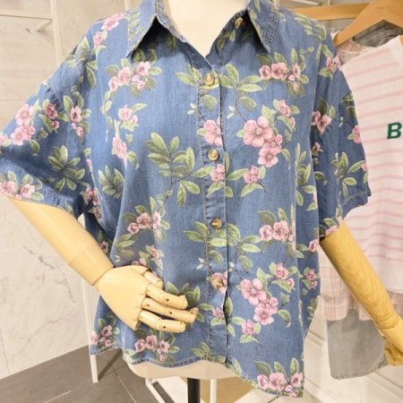 플라워 청 카라 셔츠