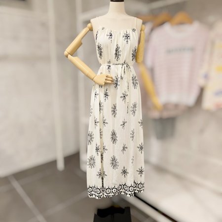 태슬 끈 롱 원피스