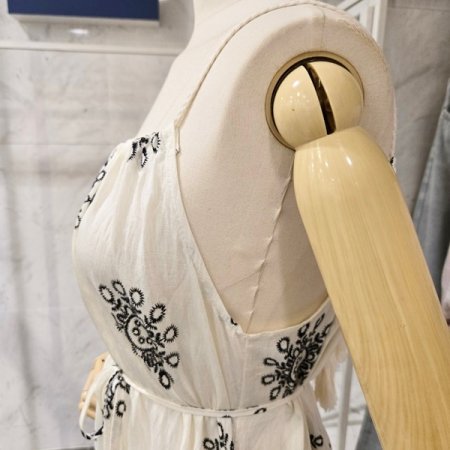 태슬 끈 롱 원피스