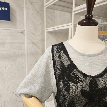 레이스 레이어드 니트