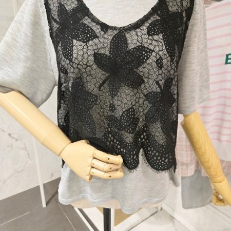 레이스 레이어드 니트