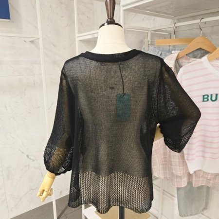 벌룬소매 가디건